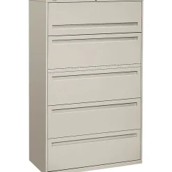 New ® Brigade 700 Series Lateral File, 5-Drawer, 64Hx42Wx19-1/4"D, Light Grey File Cabinets
