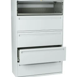 New ® Brigade 700 Series Lateral File, 5-Drawer, 64Hx42Wx19-1/4"D, Light Grey File Cabinets