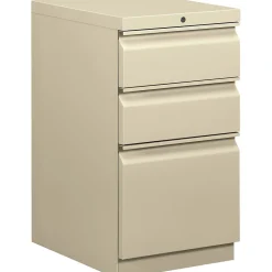 New Brigade 3-Drawer Mobile Vertical File Cabinet, Letter Size, Lockable, 28"H x 15"W x 20"D, Putty (H33720RL) File Cabinets