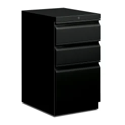 Sale Brigade 3-Drawer Mobile Vertical File Cabinet, Letter Size, Lockable, 28"H x 15"W x 20"D, Black (H33720RP) File Cabinets
