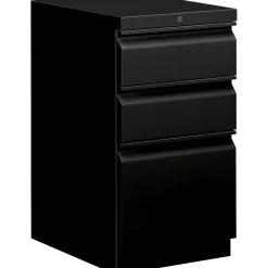 Sale Brigade 3-Drawer Mobile Vertical File Cabinet, Letter Size, Lockable, 28"H x 15"W x 20"D, Black (H33720RP) File Cabinets