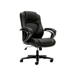 Online High-Back Chair, Fixed Arms, Black Vinyl (BSXVL402EN11) Office Chairs