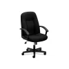 High-Back Executive Chair, Center-Tilt, Fixed Arms, Black Fabric (BSXVL601VA10) Office Chairs