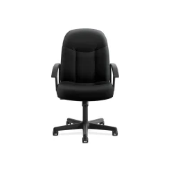 High-Back Executive Chair, Center-Tilt, Fixed Arms, Black Fabric (BSXVL601VA10) Office Chairs