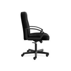 High-Back Executive Chair, Center-Tilt, Fixed Arms, Black Fabric (BSXVL601VA10) Office Chairs
