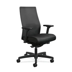 Discount Ignition 2.0 Mesh/Vinyl Mid-Back Task Chair, Adjustable Arms, Black (12M2AMLU10TK) Office Chairs