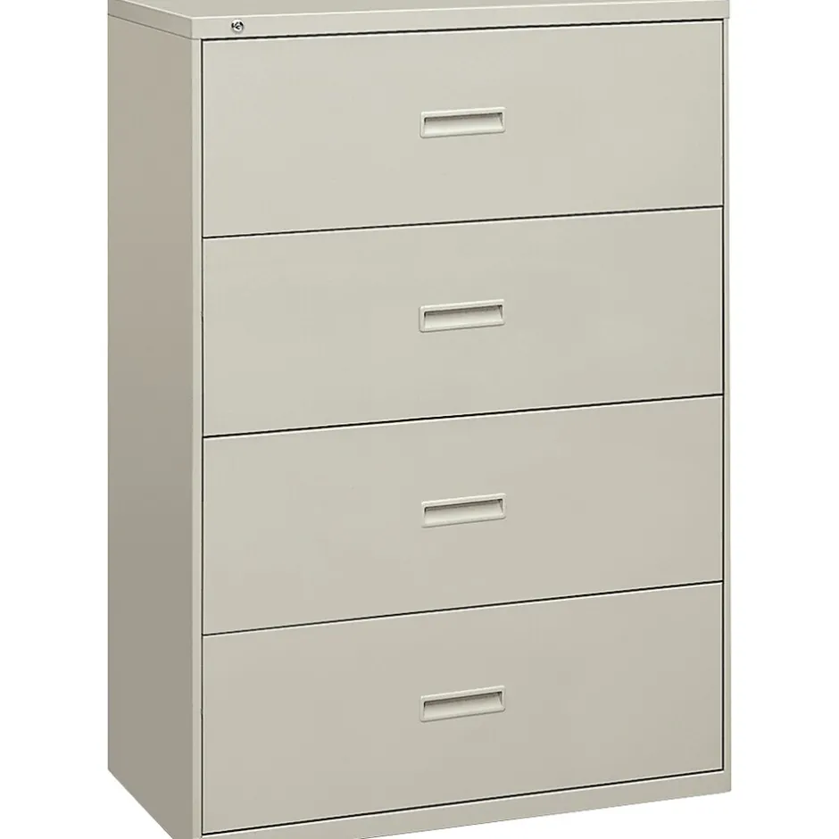 Outlet Lateral File, 4 Drawers, Molded Pull, Light Gray Finish, 36"W (BSX484LQ) File Cabinets