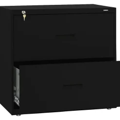 Online Lateral File, 2 Drawers, Molded Pull, 30"W, Black Finish (BSX432LP) File Cabinets