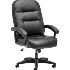 Sale Leather Executive Chair, Fixed Arms, Black (2095HPWST11T) Office Chairs