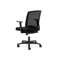 Outlet Mesh Mid-Back Task Chair, Center-Tilt, Tension, Lock, Fixed Arms, Black Mesh, Black Fabric (BSXVL511LH10) Office Chairs