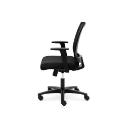 Outlet Mesh Mid-Back Task Chair, Center-Tilt, Tension, Lock, Fixed Arms, Black Mesh, Black Fabric (BSXVL511LH10) Office Chairs