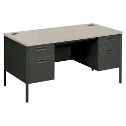 Best Metro Classic 60" Double Pedestal Desk, Gray/Charcoal (HP3262G2S) Computer Desks