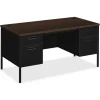 Best Metro Classic 60"W Double Pedestal Desk, Mocha/Black (P3262MOP) Computer Desks