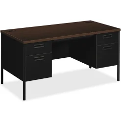 Best Metro Classic 60"W Double Pedestal Desk, Mocha/Black (P3262MOP) Computer Desks