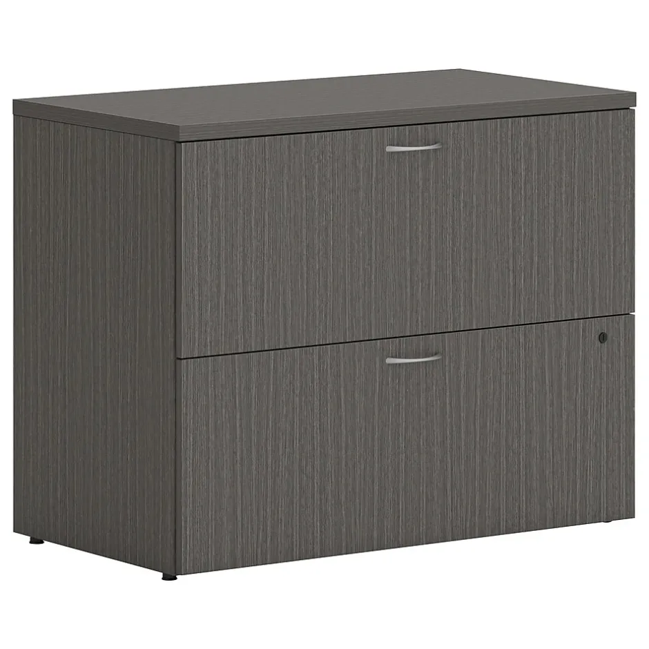 Outlet Mod 2-Drawer Lateral File Cabinet, Locking, Letter/Legal, Slate Teak, 36" (LLF3620L2LS1) File Cabinets