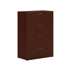 Best Mod 4-Drawer Lateral File Cabinet, Locking, Letter/Legal, Traditional Mahogany, 36" (HLPLLF3620L4.LTM1) File Cabinets