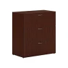 Hot Mod 3-Drawer Lateral File Cabinet, Locking, Letter/Legal, Traditional Mahogany, 36" (HLPLLF3620L3.LTM1) File Cabinets