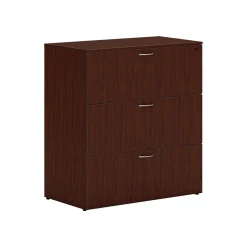 Hot Mod 3-Drawer Lateral File Cabinet, Locking, Letter/Legal, Traditional Mahogany, 36" (HLPLLF3620L3.LTM1) File Cabinets