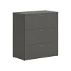 Clearance Mod 3-Drawer Lateral File Cabinet, Letter/Legal Size, Lockable, 40"H x 36"W x 20"D, Slate Teak (HLPLLF3620L3.LSL1) File Cabinets