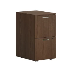Online Mod 2-Drawer Mobile Vertical File Cabinet, Letter/Legal Size, Lockable, 28"H x 15"W x 20"D, Sepia Walnut (PLPMFFLE1) File Cabinets