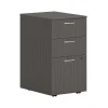 Best Mod 3-Drawer Mobile Vertical File Cabinet, Letter/Legal Size, Lockable, 28"H x 15"W x 20"D, Slate Teak (PLPMBBFLS1) File Cabinets