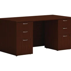 Hot Mod 60"W Double-Pedestal Desk, (HLPLDS6030BBFTM1) Computer Desks