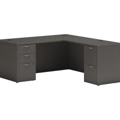 Best Mod 66"W L-Shaped Double-Pedestal Desk, (HLPL6672LDESKSL1) Computer Desks