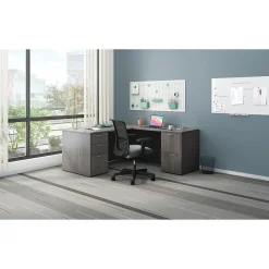 Best Mod 66"W L-Shaped Double-Pedestal Desk, (HLPL6672LDESKSL1) Computer Desks