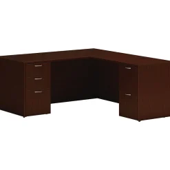 Sale Mod 66"W L-Shaped Double-Pedestal Desk, (HLPL6672LDESKTM1) L-Desks