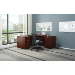 Sale Mod 66"W L-Shaped Double-Pedestal Desk, (HLPL6672LDESKTM1) L-Desks