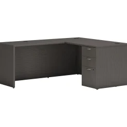 Online Mod 60"W L-Shaped Single-Pedestal Desk, (HLPL6072LDESK1BBFLS1) L-Desks