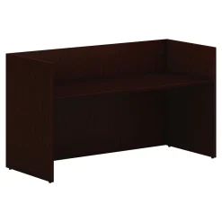 Outlet Mod 72"W Reception Desk Shell, Traditional Mahogany (HLPLRCPNDS7230.LTM1) Office Desks