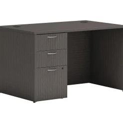 Hot Mod 48"W Single-Pedestal Desk, (HLPLDS4830BBFLS1) Computer Desks