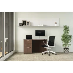 Discount Mod 48"W Single-Pedestal Desk, (HLPLDS4830BBFSE1) Computer Desks