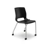 Discount Motivate Stacking Chair, Onyx Shell, Textured Platinum Frame, 2 per Carton Folding & Stacking