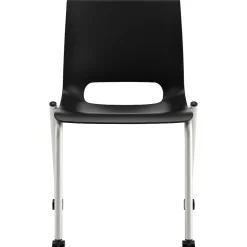 Discount Motivate Stacking Chair, Onyx Shell, Textured Platinum Frame, 2 per Carton Folding & Stacking
