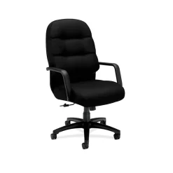 Best Pillow-Soft Executive High-Back Chair, Center-Tilt, Fixed Arms, Black Fabric Office Chairs