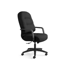 Best Pillow-Soft Executive High-Back Chair, Center-Tilt, Fixed Arms, Black Fabric Office Chairs