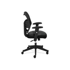 Hot Prominent Mesh High-Back Task Chair, Adjustable Arms, Black SofThread Leather Seat (BSXVL531SB11) Office Chairs