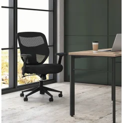 Outlet Prominent Mesh High-Back Task Chair, Center-Tilt, Adjustable Arms, Black Sandwich (BSXVL531MM10) Office Chairs