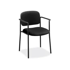 New Scatter Fabric Stacking Guest Chair, Fixed Arms, Black (BSXVL616VA10) Folding & Stacking