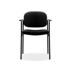 New Scatter Fabric Stacking Guest Chair, Fixed Arms, Black (BSXVL616VA10) Folding & Stacking
