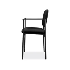 New Scatter Fabric Stacking Guest Chair, Fixed Arms, Black (BSXVL616VA10) Folding & Stacking