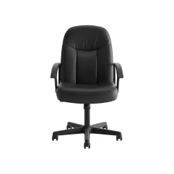 New SofThread Leather High-Back Executive Chair, Center-Tilt, Fixed Arms, Black (BSXVL601SB11) Office Chairs