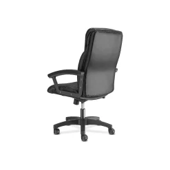 Hot SofThread Leather High-Back Executive Chair, Center-Tilt, Fixed Arms, Black (BSXVL151SB11) Office Chairs