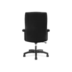 Hot SofThread Leather High-Back Executive Chair, Center-Tilt, Fixed Arms, Black (BSXVL151SB11) Office Chairs