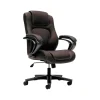 Hot Vinyl High-Back Executive Chair, Center-Tilt, Fixed Arms, Brown (BSXVL402EN45) Office Chairs
