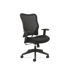 Outlet Wave Mesh High-Back Task Chair, Synchro-Tilt, Adjustable Arms, Black Sandwich Mesh Seat (BSXVL702MM10) Office Chairs