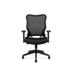 Outlet Wave Mesh High-Back Task Chair, Synchro-Tilt, Adjustable Arms, Black Sandwich Mesh Seat (BSXVL702MM10) Office Chairs