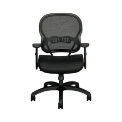 Sale Wave Mesh Mid-Back Chair, Synchro-Tilt, Adjustable Arms, Black Sandwich Mesh (BSXVL712MM10) Office Chairs